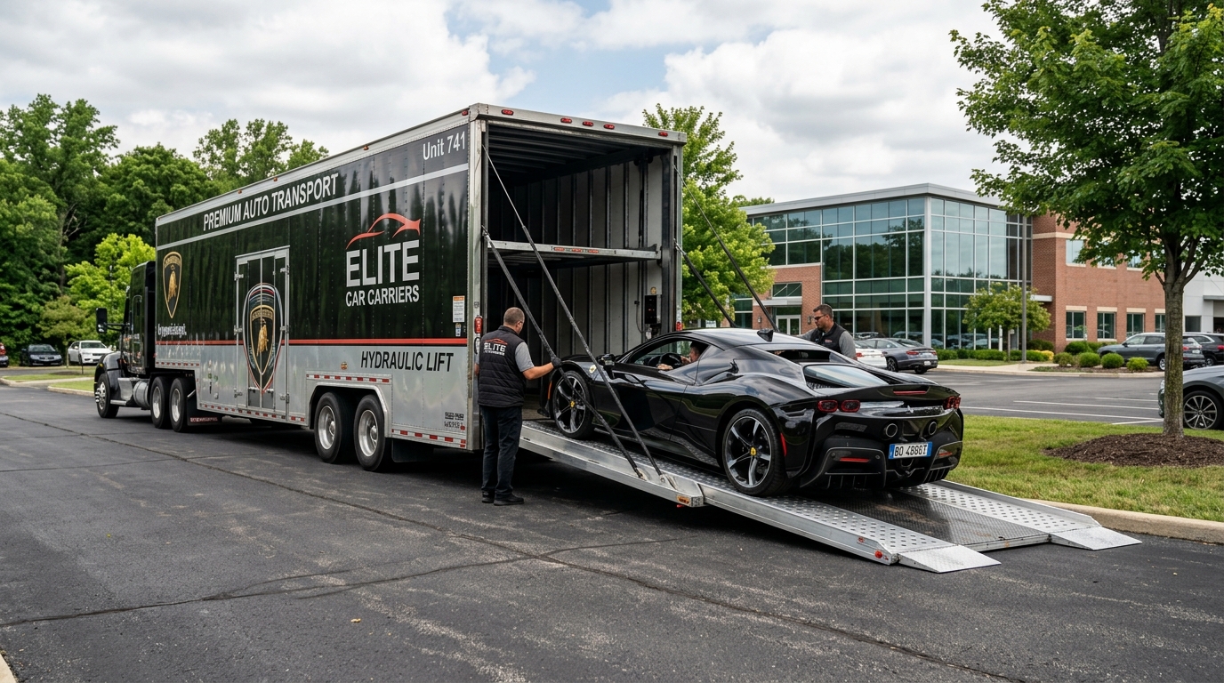 Enclosed auto transport trailer for luxury vehicle shipping